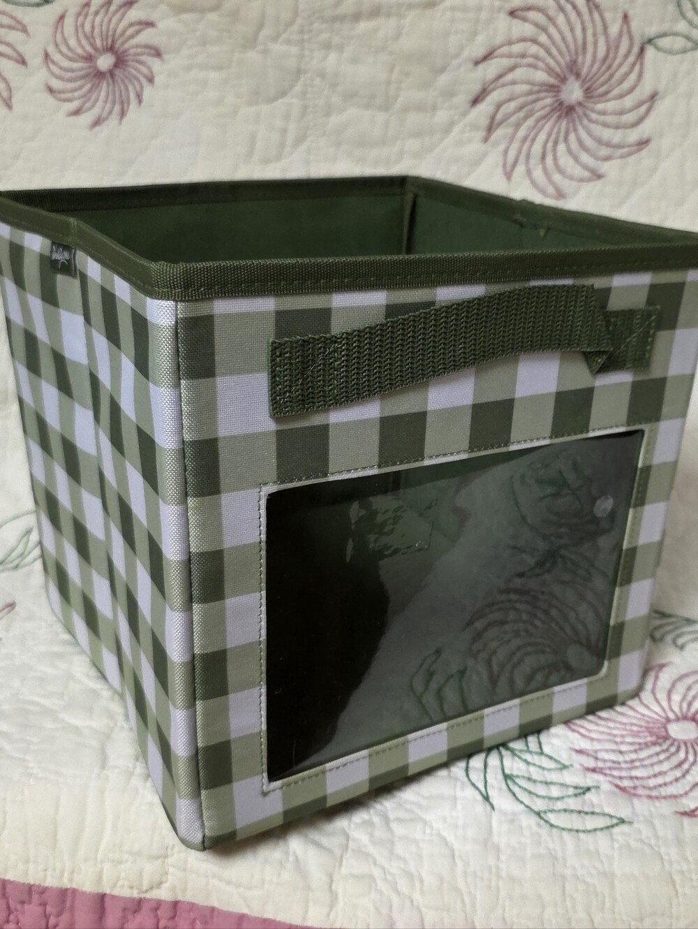 Thirty-One "Your Way" Mini Storage Cube in the retired "Classic Gingham"